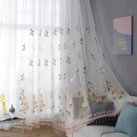 Sheer Flowers Pink Decoration