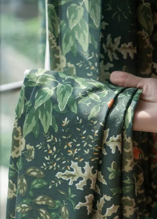 Colorful Leaf Pattern Curtain