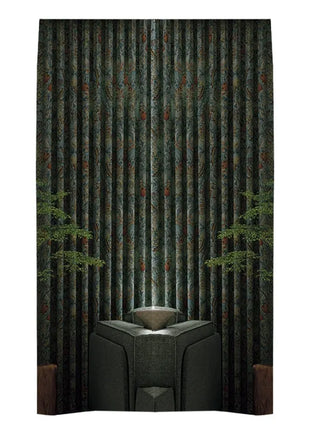 Jacquard curtain red flowers and birds classic style