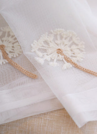 White Sheer Curtain Dandelion Patterns