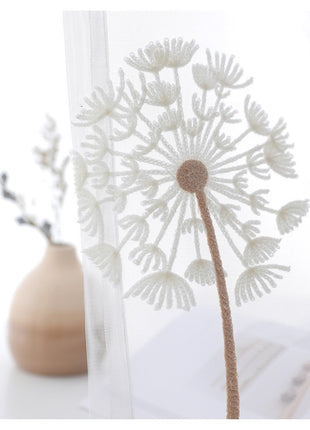 White Sheer Curtain Dandelion Patterns