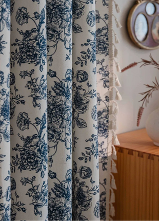 Modern White and Blue Curtain