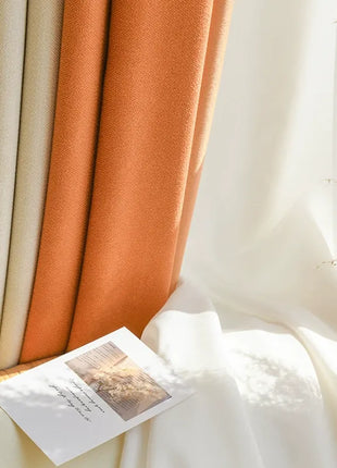 Orange Curtain Modern Living Room