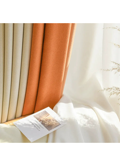 Orange Curtain Modern Living Room