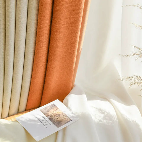 Orange Curtain Modern Living Room