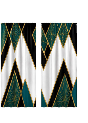 Vintage geometric living room curtain
