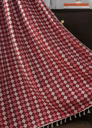 Two-tone curtain woven cotton linen heather effect