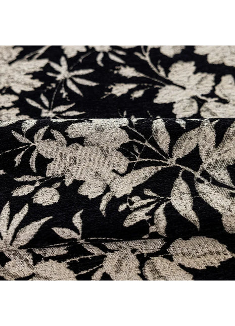 Blackout velvet curtain with graphic Rhine flower pattern