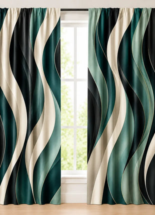Vintage geometric living room curtain