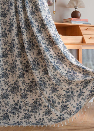 Modern White and Blue Curtain