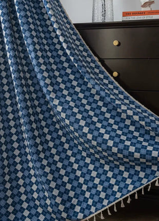 Two-tone curtain woven cotton linen heather effect