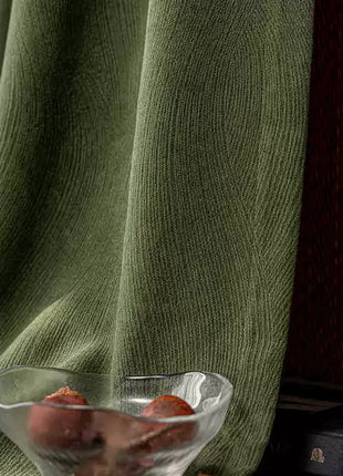 Chenille velvet jacquard curtain with wave pattern