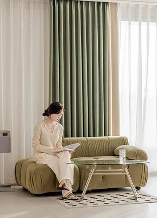 Green and White Curtain
