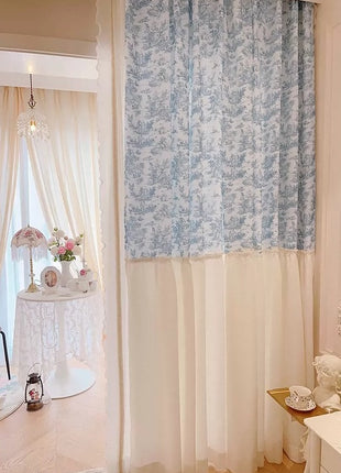 Navy blue baroque velvet curtain with gold patterns