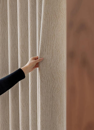 Modern wavy effect textured blackout curtain