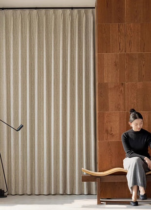 Modern wavy effect textured blackout curtain