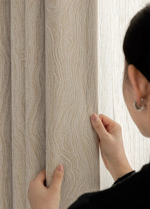 Modern wavy effect textured blackout curtain