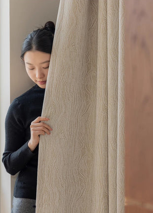 Modern wavy effect textured blackout curtain