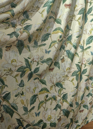 Beige Curtain with Flower Pattern