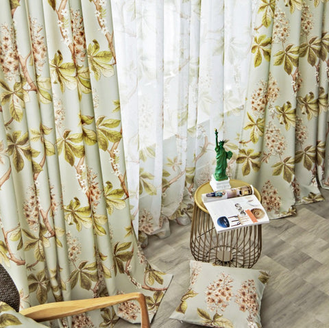 Vintage Nature Bedroom Curtain