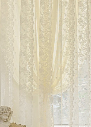 Retro lace sheer with circle snowflake pattern