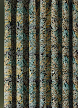 Blackout curtains art deco blue elegant living room