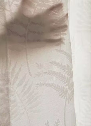 Ivory tropical leaf sheer