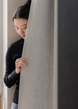Modern wavy effect textured blackout curtain