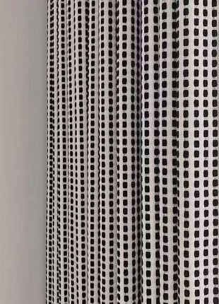 Thick black striped ecru chenille curtain