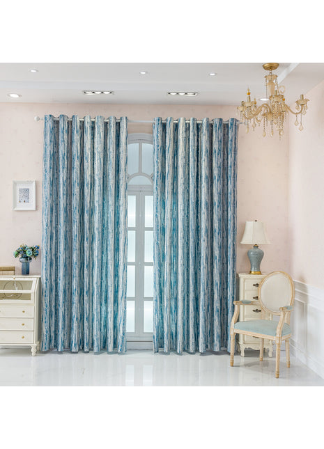 Contemporary style zigzag pattern blackout curtain