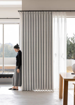 Modern wavy effect textured blackout curtain