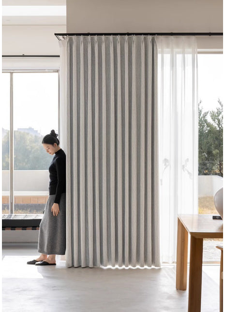 Modern wavy effect textured blackout curtain