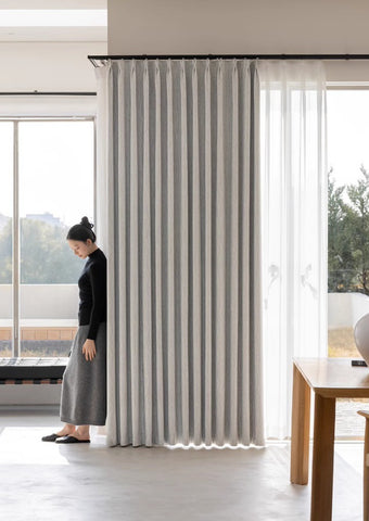 Modern wavy effect textured blackout curtain