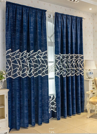 Double curtains geometric pattern