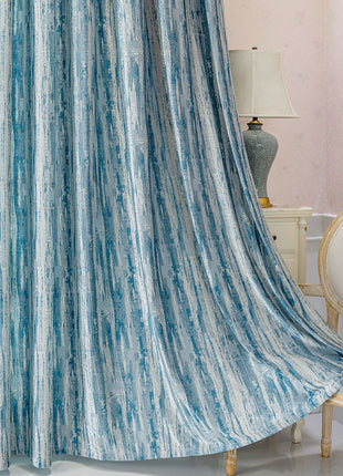 Contemporary style zigzag pattern blackout curtain