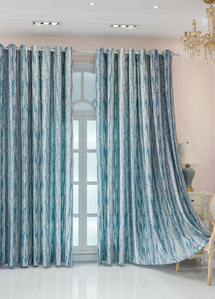 Contemporary style zigzag pattern blackout curtain