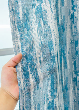 Contemporary style zigzag pattern blackout curtain