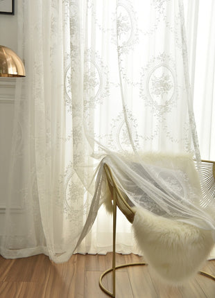 Embroidered Floral Sheer Bedroom