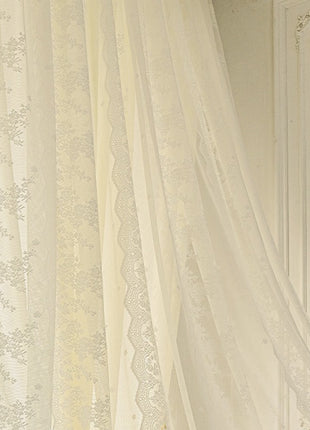 Retro lace sheer with circle snowflake pattern