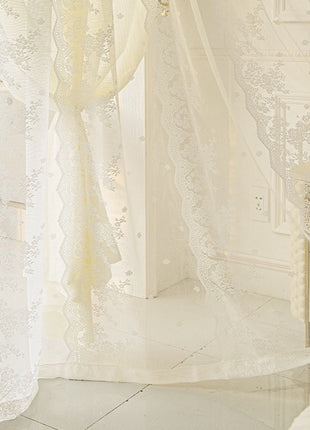 Retro lace sheer with circle snowflake pattern