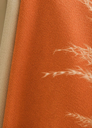 Orange Curtain Modern Living Room