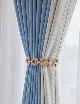 Blue and White Curtain