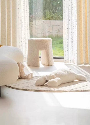 Cozy ecru mottled terry curtain for bedroom