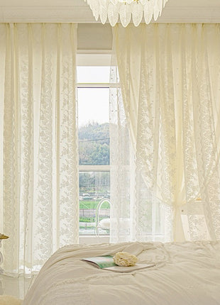 Retro lace sheer with circle snowflake pattern