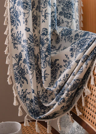 Modern White and Blue Curtain
