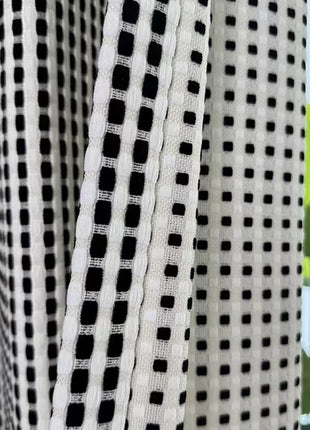 Thick black striped ecru chenille curtain