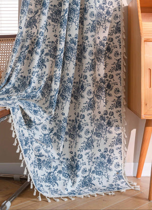 Modern White and Blue Curtain