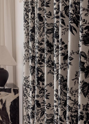 152 ROSIER Curtains, 70% Blackout, Rococo Flowers, Velvet Print Texture €78.50