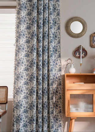 Modern White and Blue Curtain
