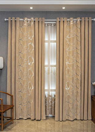 Double curtains geometric pattern